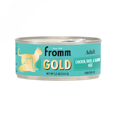 Nourriture En Conserve Fromm Gold Pour Chat Adulte * Pâté De Poulet, Canard Et Saumon*