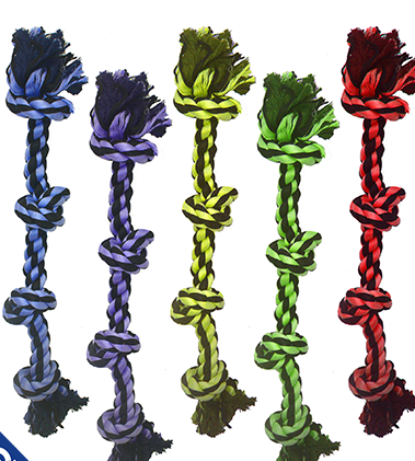 JOUET POUR CHIEN EN CORDE À 4 NOEUDS MULTIPET 20''