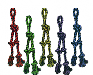 REMORQUEUR À CORDE AVEC 2 DANGLERS JOUET POUR CHIEN 20"