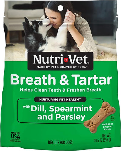 Biscuits Dentaire Nutri-Vet Poulet Avec Aneth, Menthe verte et Persil