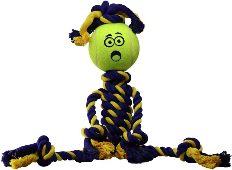 Jouet Pour Chien Corde avec Balle 2.5'' Rasta Man