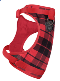 Harnais 3 en 1 Canada Pooch Carreauté Rouge Et Noir