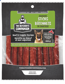 Gâterie Pour Chien '' Bâton De Saucisse Boeuf Et Légume''