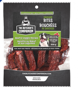 Gâterie Pour Chien '' Morceau De Saucisse De Boeuf Et Légume''