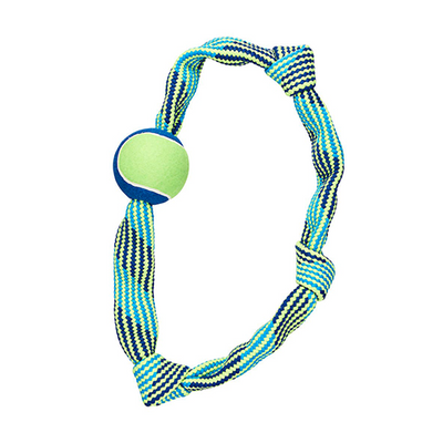 Jouet Corde 3 noeuds avec Balle et couineur - 23''