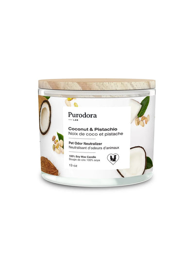 Chandelle À 3 Mèches De Purodora *Noix De Coco Et Pistache*