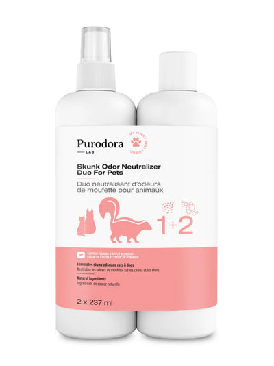 Duo Neutralisant D'Odeurs De Moufette Pour Animaux Purodora