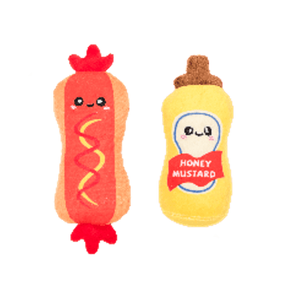 Jouet Pour Chat Duo Hot Dog- Moutarde Miel