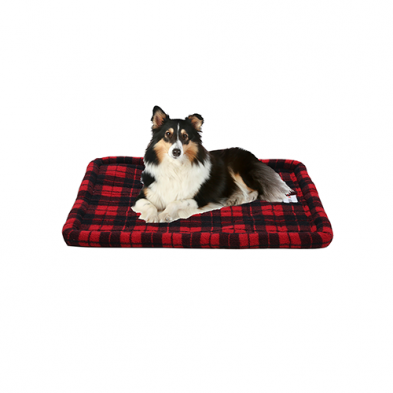 Lit Pour Chien carreauté Rouge Et Noir 41''x 26'' - Ruff Love