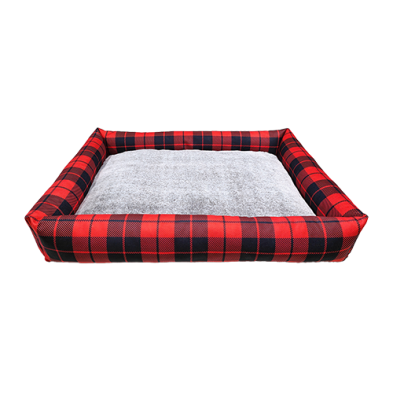 Lit Pour Chien carreauté Avec Rebord 35''x 46'' - Ruff Love