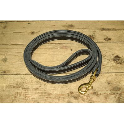 Laisse 3/4" X 72" pour chien, cuir pleine fleur double épaisseur piqué blanc