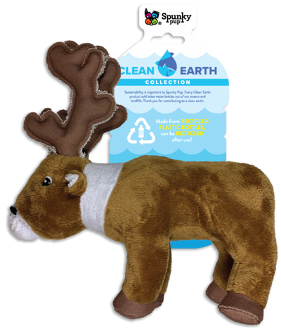 Peluche fait de plastiques recyclés en forme de caribou