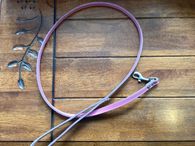 Laisse 1/2" X 48´ pour chien, cuir pleine fleur Simple épaisseur piqué blanc