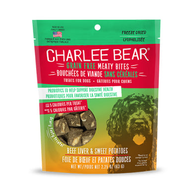 Gâteries Pour Chien Lyophilisée Charlee Bear 2.25 Oz  *Foie De Boeuf Et Patate Douce*