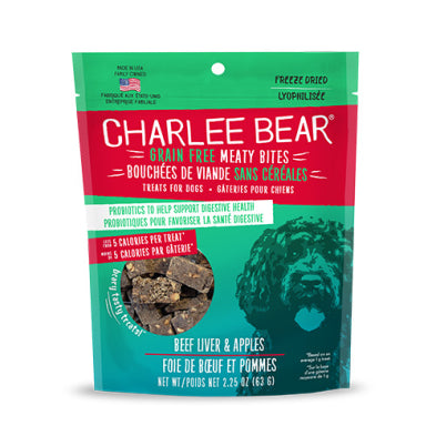 Gâteries Pour Chien Lyophilisée Charlee Bear 2.25 Oz  *Foie De Boeuf Et Pomme*
