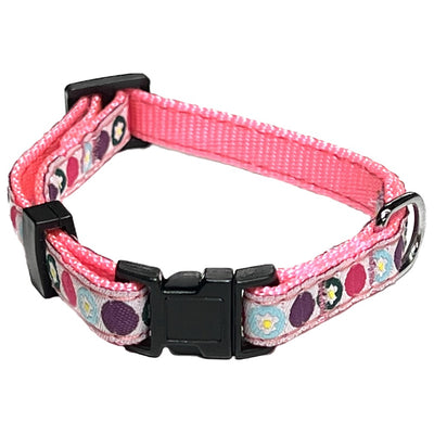 Collier Hunter Pour Chien Rose /Pois-Fleurs