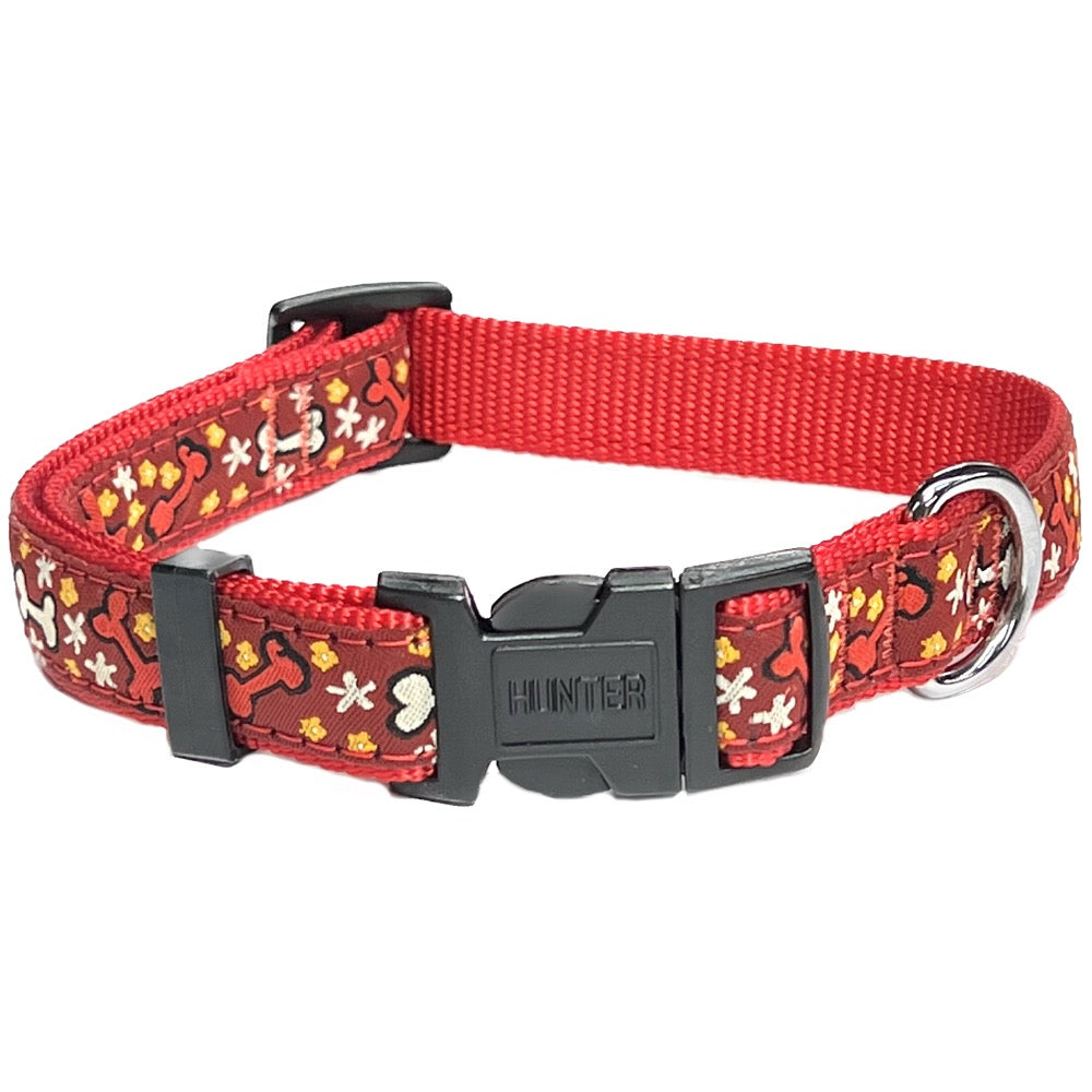 Collier Hunter Pour Chien rouge/Os