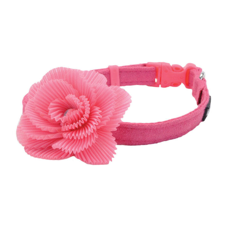 Boucle/Fleur Avec Collier En Microsuède
