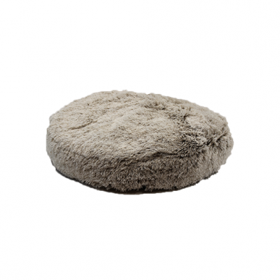 Lit Pour Chien Rond 30'' fourrure Grise - Ruff Love