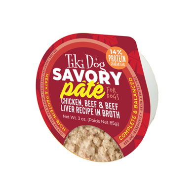 Paté Pour Chien Tiki Dog * Poulet Et Boeuf*