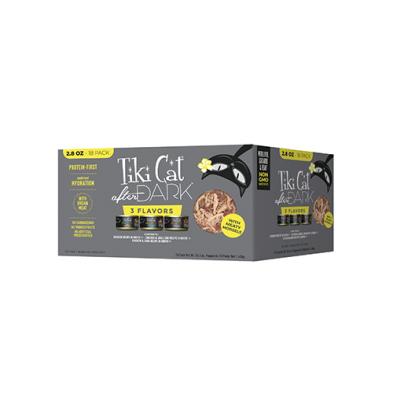 Nourriture Effiloché Dans Bouillon En Canne Pour Chat Tiki Cat *After Dark Velvet * (Paquet de 18)