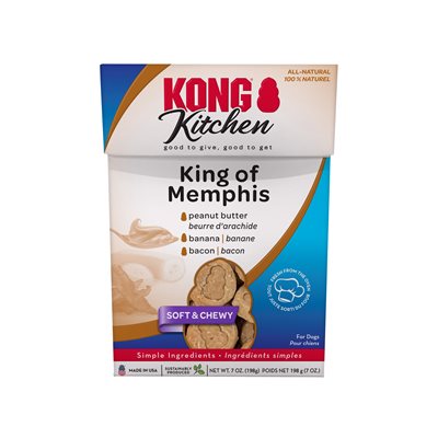 Gâterie moelleuse Kong ( King of Memphis) beurre d'arachide, banane et bacon